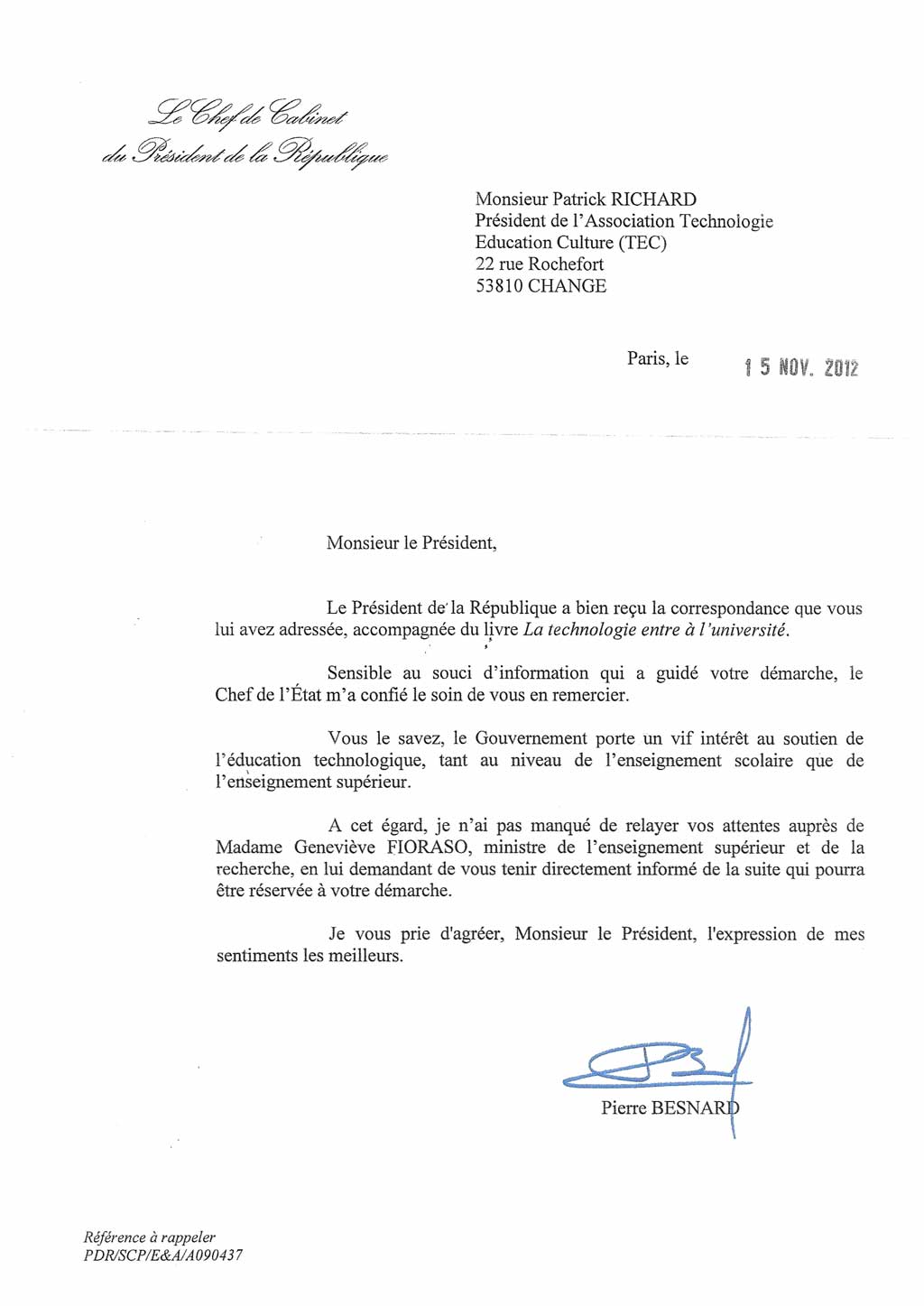 2012 François HOLLANDE Université de Technologie